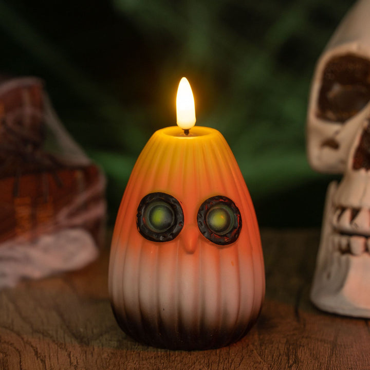 Creepy pumpkin decoration candle