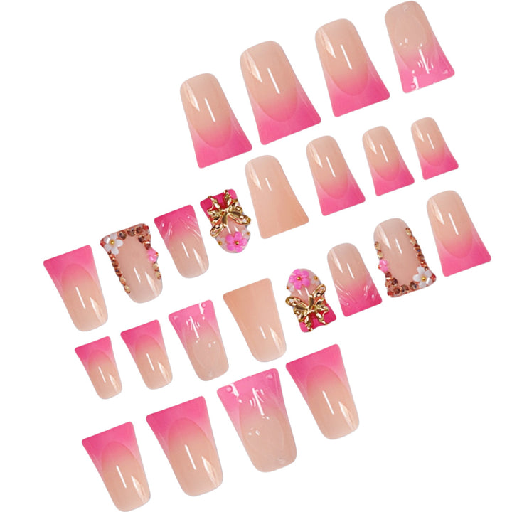 Artistic Long Nail Extensions with Floral Accents Kalsten