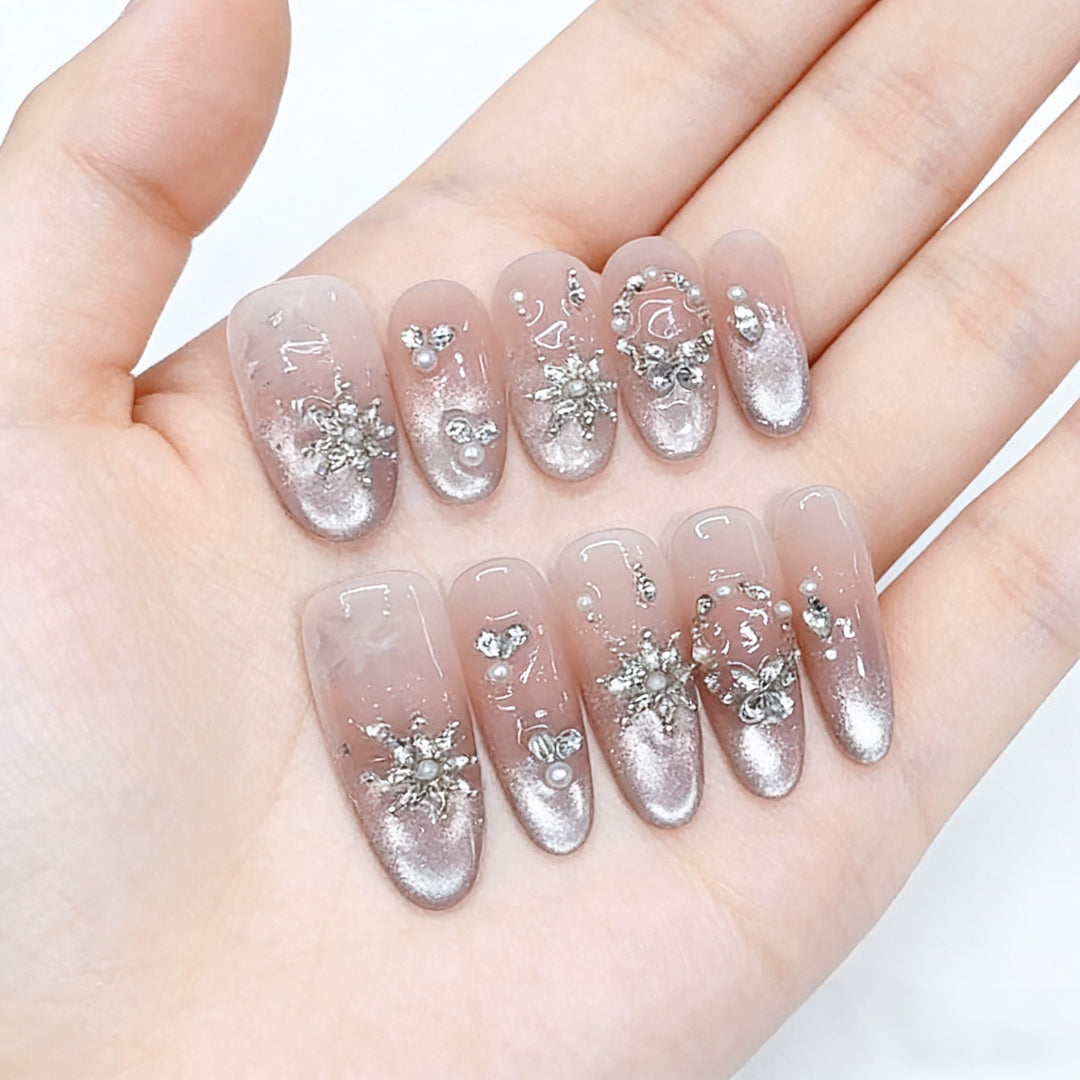 Sparkling Decorative Press-On Nails Set Kalsten