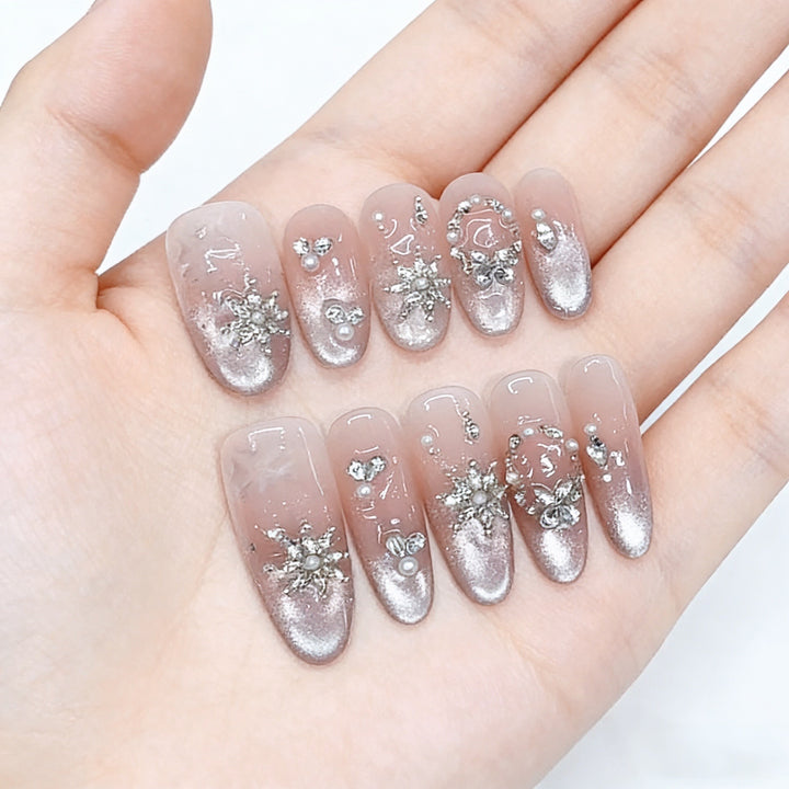 Sparkling Decorative Press-On Nails Set Kalsten