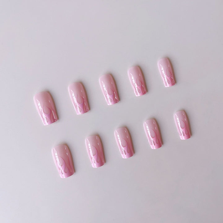 Nail art set with creative gradient and stylish flame details Kalsten