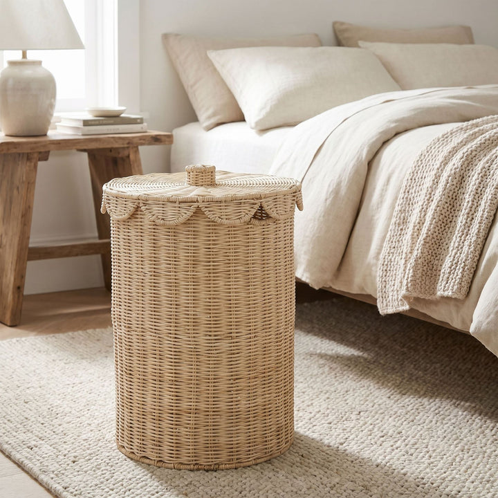 Practical laundry basket with lid Kalsten