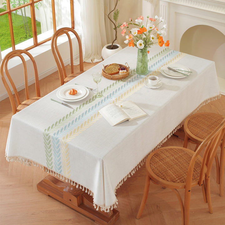 Embroidered Botanical Tablecloth