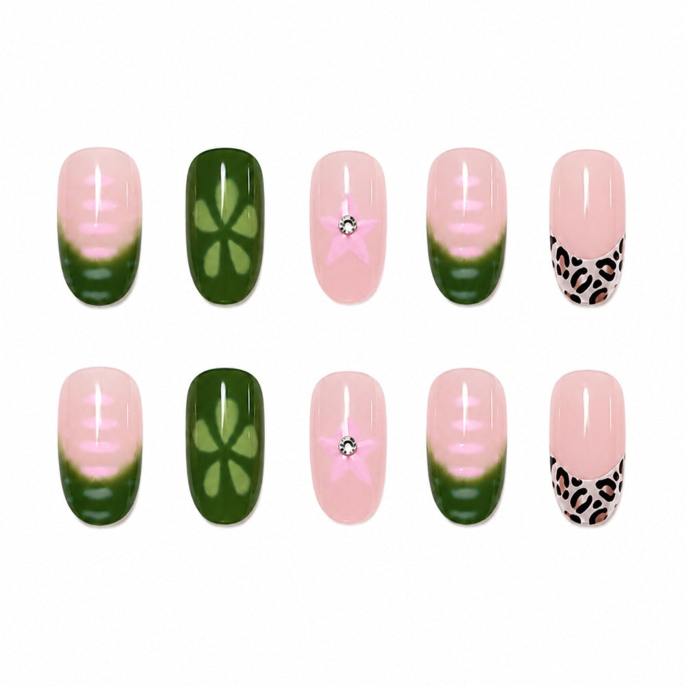 Artistic Almond-Shaped Press-On Nail Design Kalsten