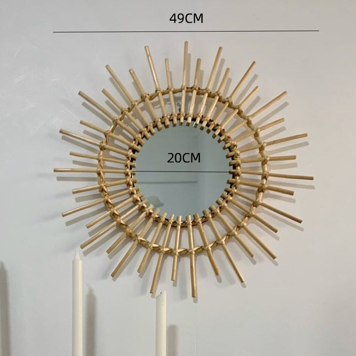 Decorative Wall Mirror Made of Rattan Kalsten