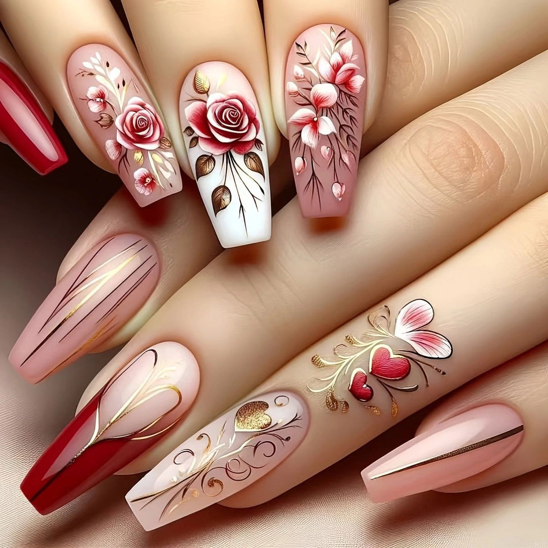 Floral Art Acrylic Nail Set Kalsten