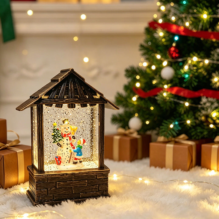 Christmas lantern with snow globe and LED lighting Kalsten