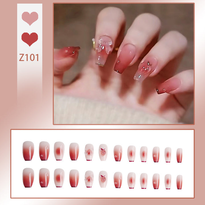 Elegant Rhinestone-Embellished Press-On Nails