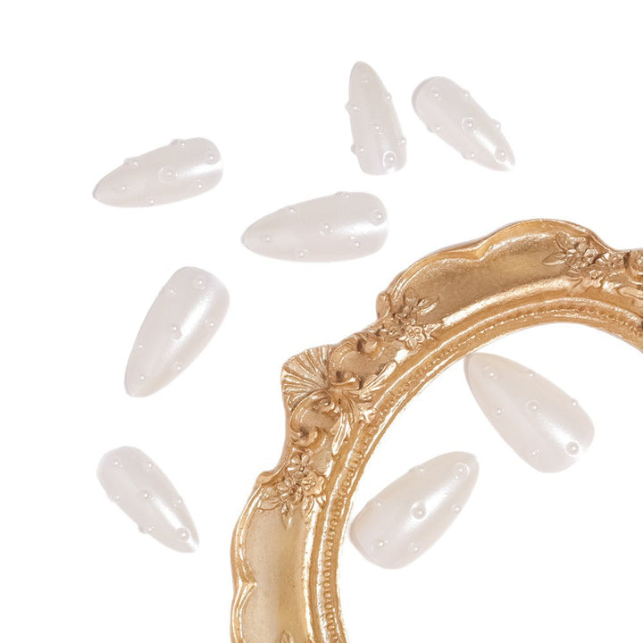 Premium Pearl-Embellished Stiletto Press-On Nails Kalsten