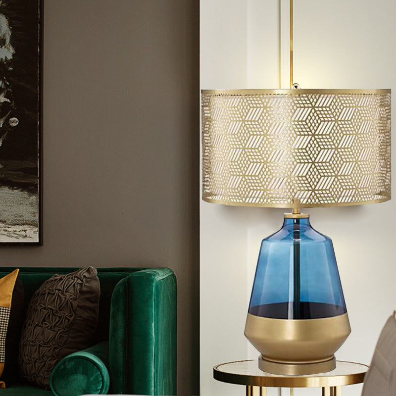 Decorative Table Lamp with Geometric Shade
