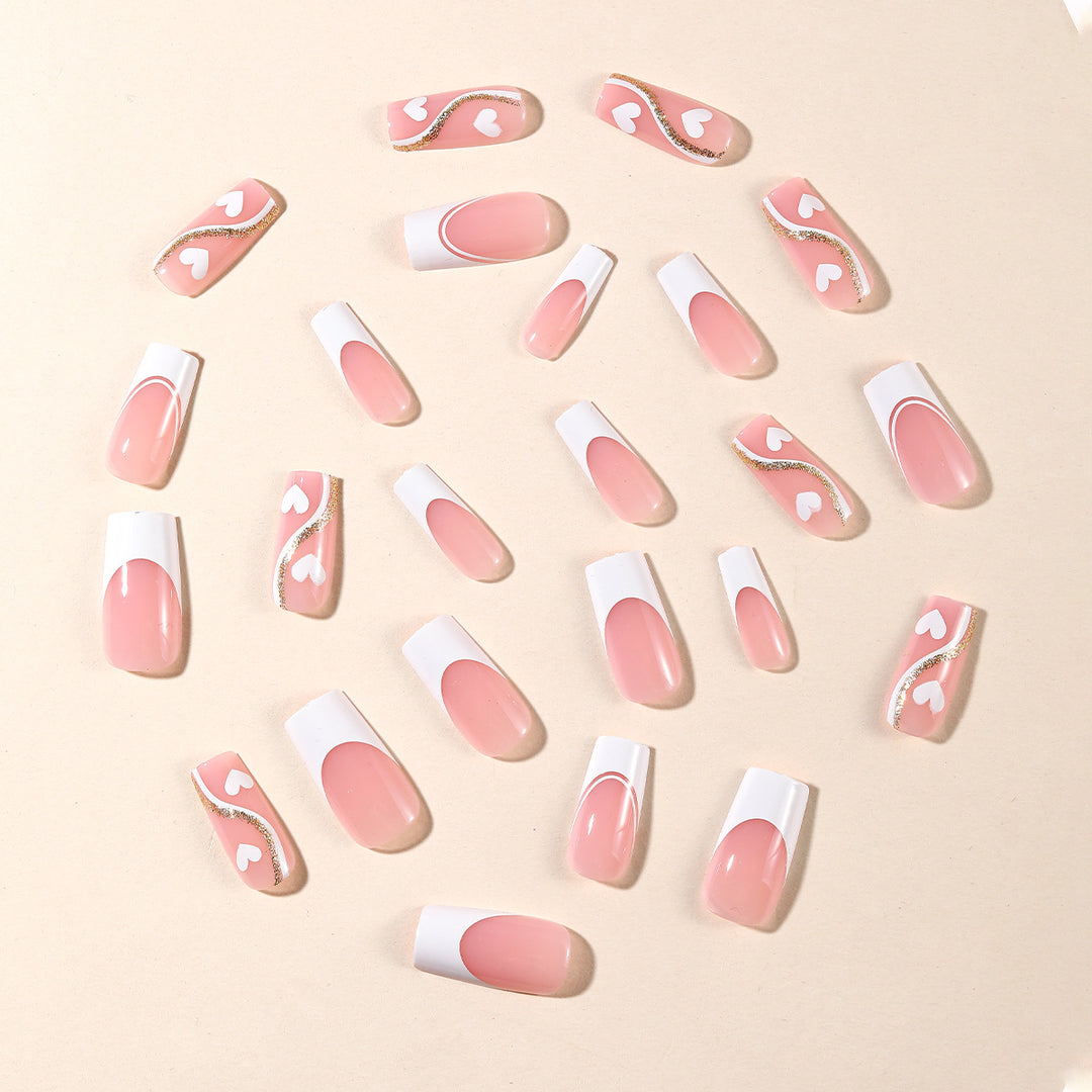 Decorative Heart-Accent Nail Art Extensions Kalsten