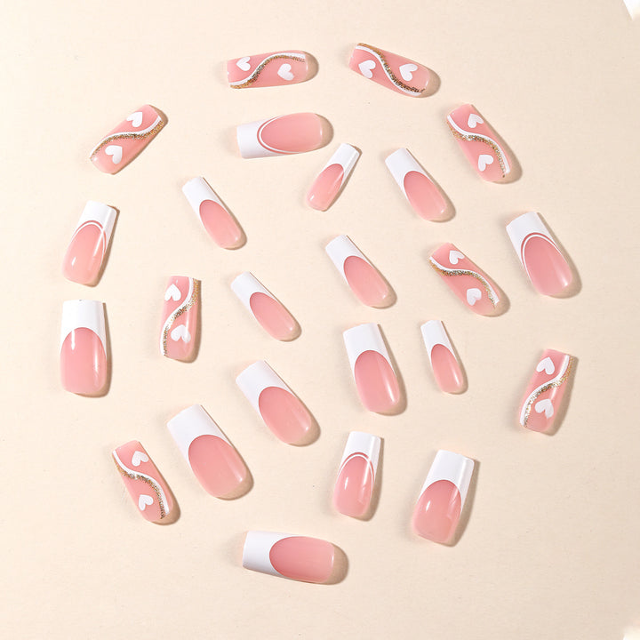Decorative Heart-Accent Nail Art Extensions Kalsten