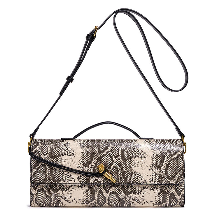 Embossed Snake Print Evening Clutch Kalsten