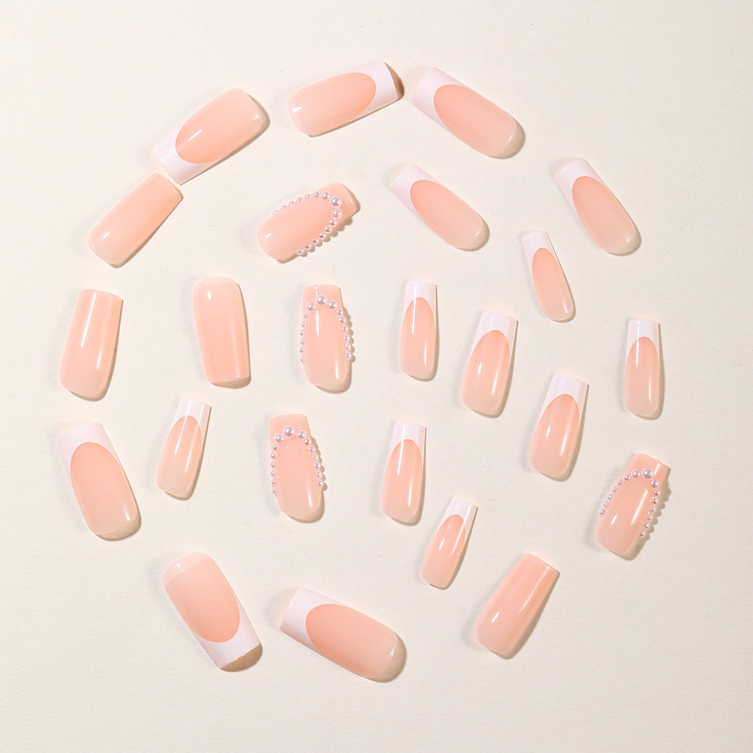 Elegant Pearl-Accent Acrylic Nail Art Set Kalsten