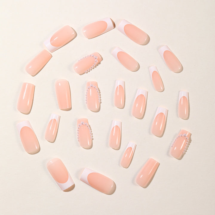 Elegant Pearl-Accent Acrylic Nail Art Set Kalsten
