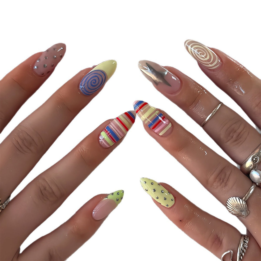 Artificial nails with creative geometric design Kalsten