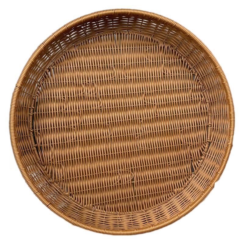 Women’s round serving basket made of woven rattan Kalsten