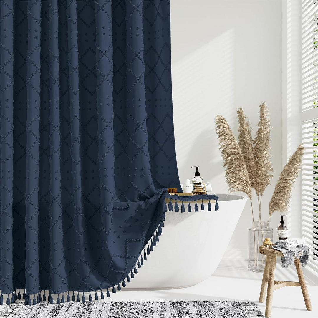 Textured Geometric Shower Curtain Kalsten