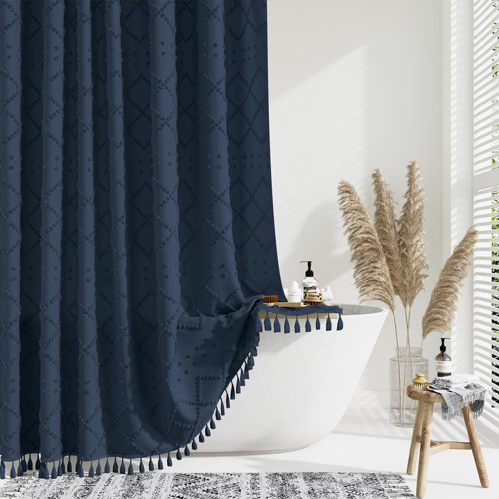 Textured Geometric Shower Curtain Kalsten