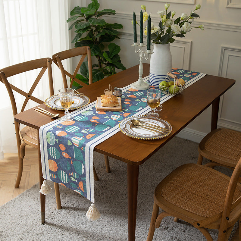 Fish Patterned Table Runner