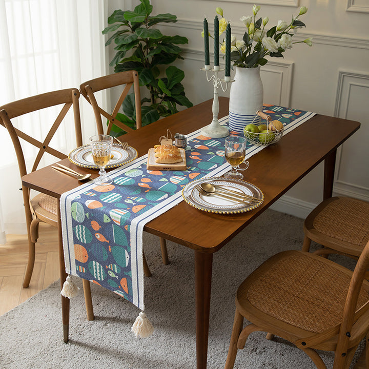 Fish Patterned Table Runner