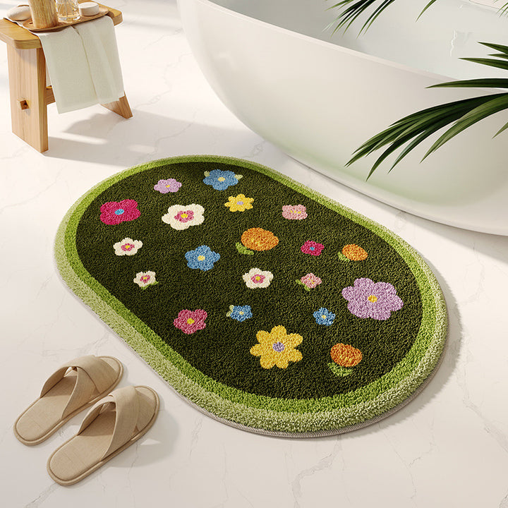 Soft Floral Bath Rug Kalsten