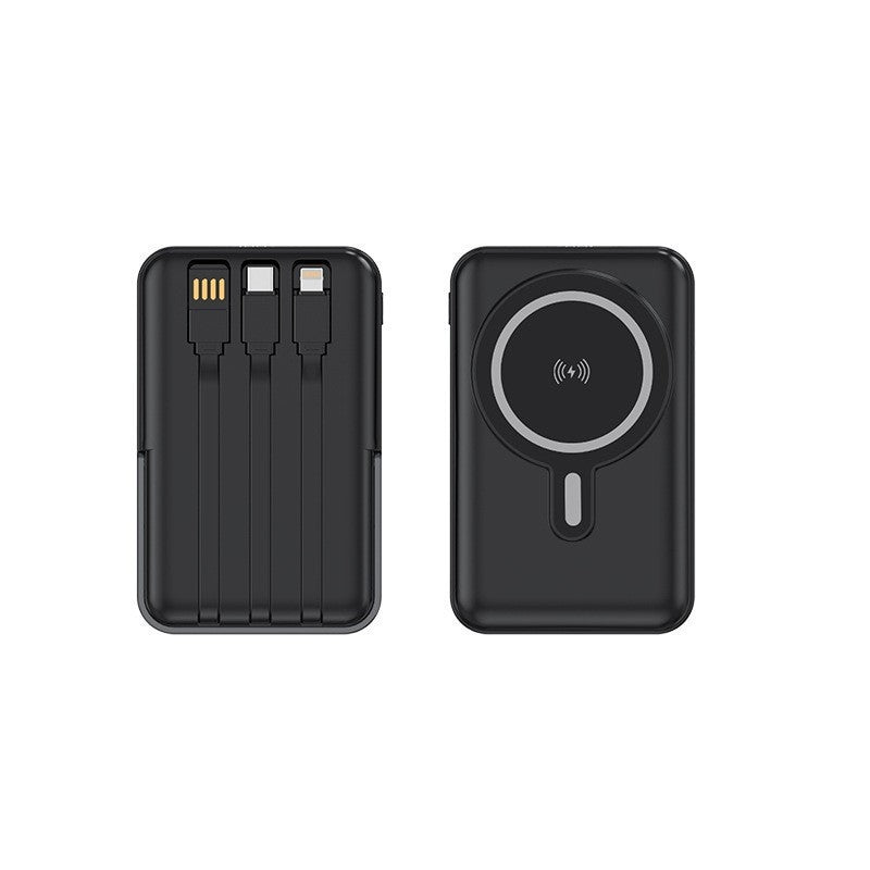 Portable power bank with integrated charging cable and wireless charging function Kalsten