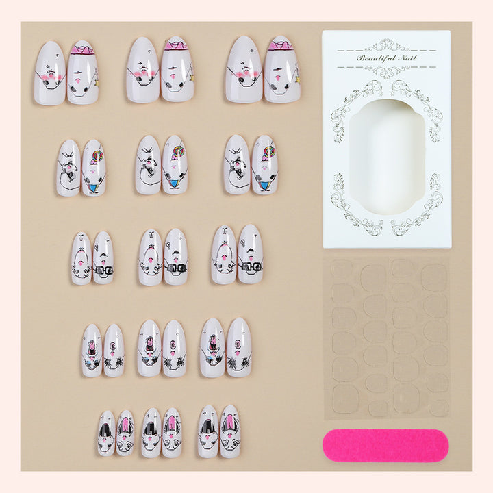 Creative Character-Themed Press-On Nail Art Set kalsten