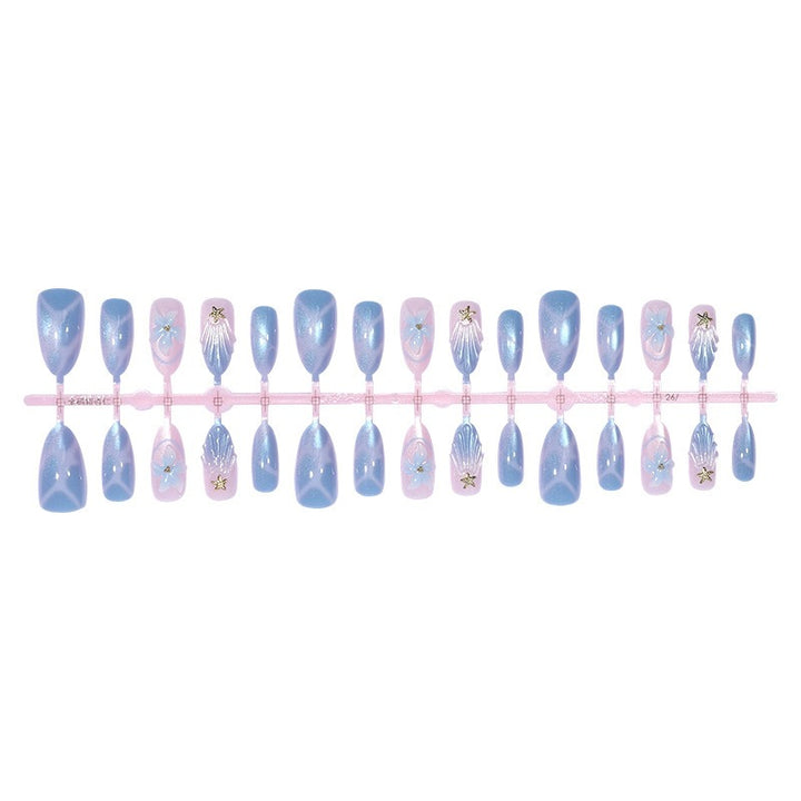 Art nail set with glitter and flower designs Kalsten