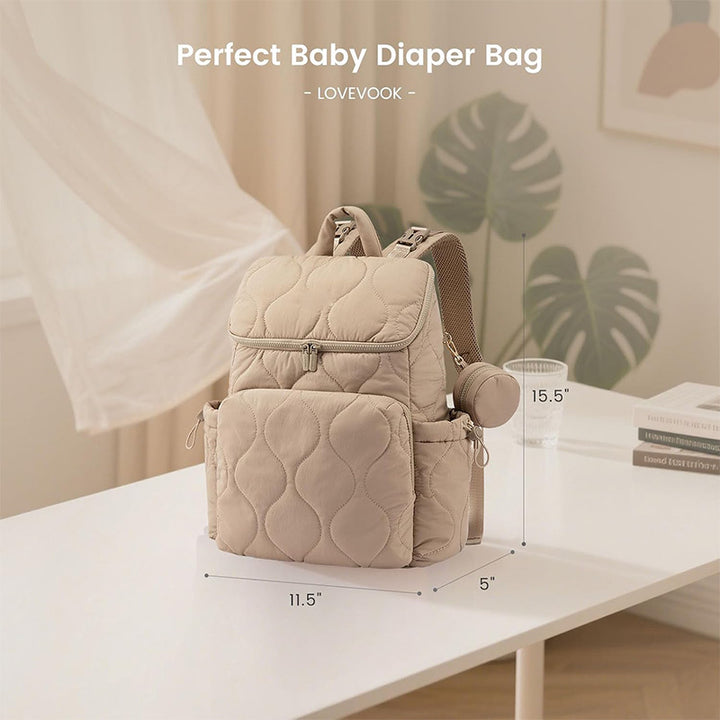 Quilted Multi-Compartment Day Backpack Kalsten
