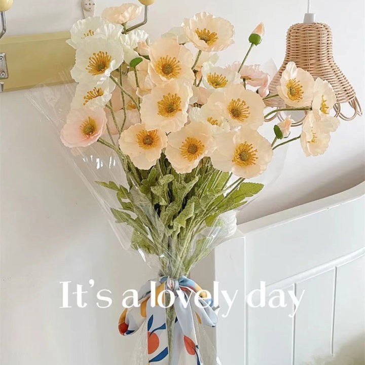 Lifelike Poppy Floral Stem