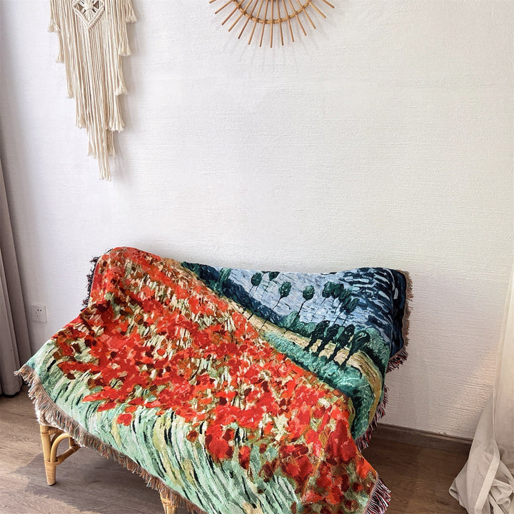 Artistic Handwoven Throw Blanket