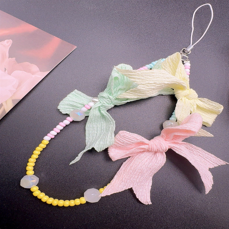Colorful Beaded and Ribbon Phone Lanyard Kalsten