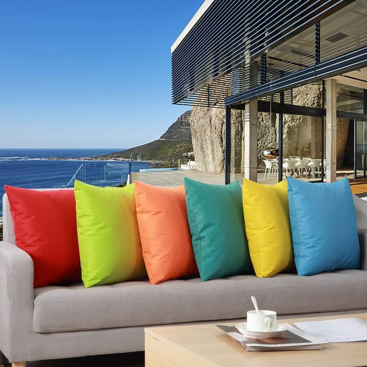 Square Water-Resistant Outdoor Patio Throw Pillow with Hidden Zipper