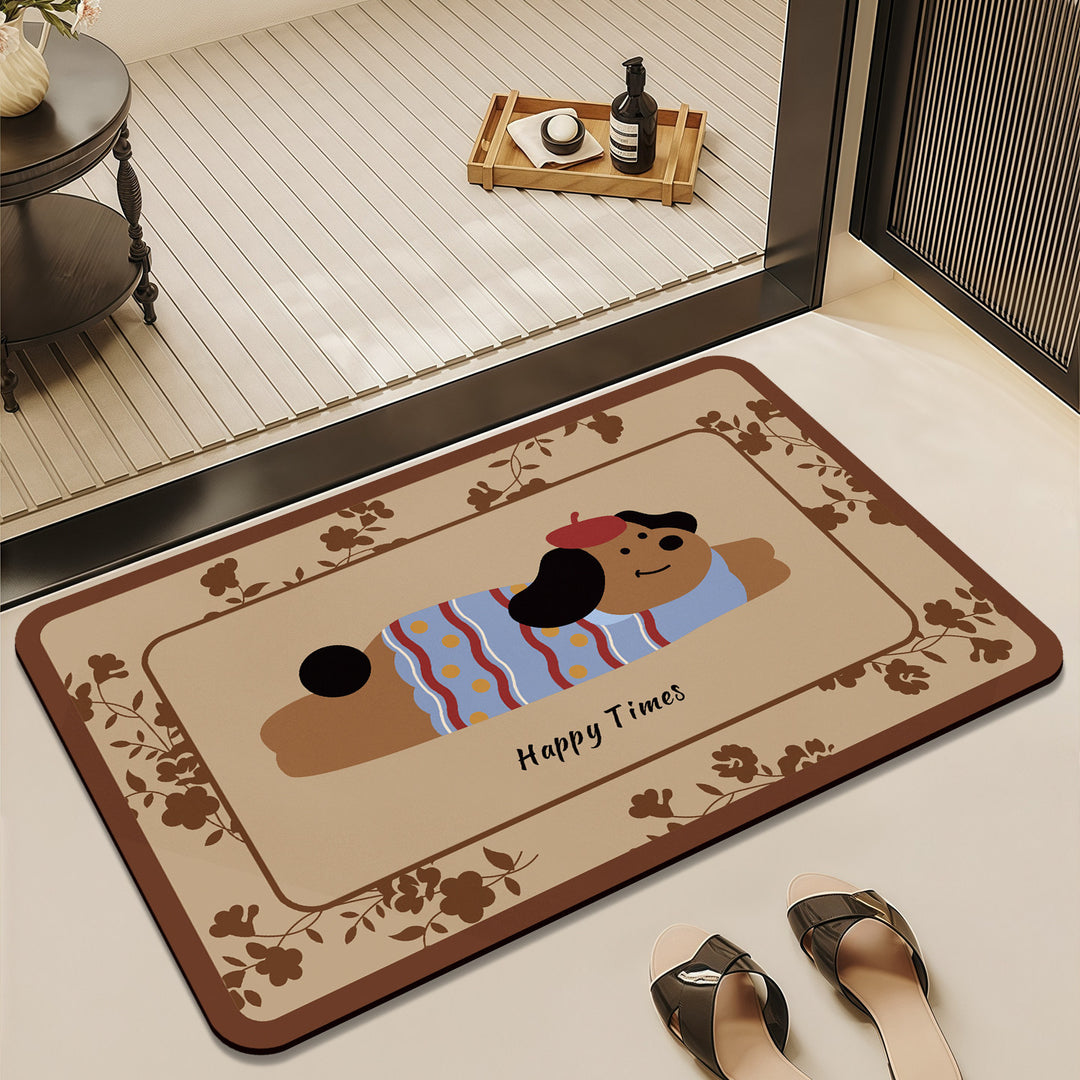 Decorative Plush Bathroom Mat for Floor Comfort