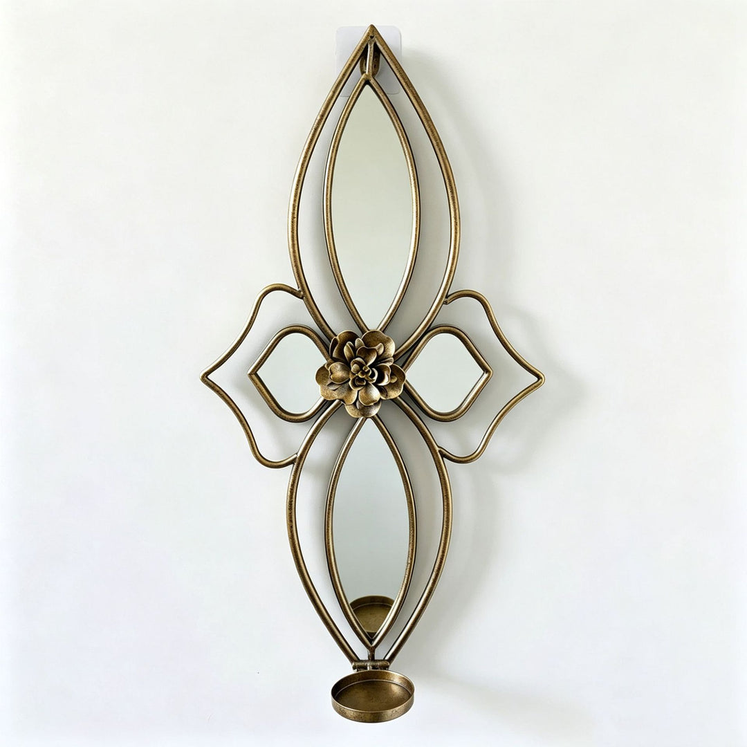 Elegant Floral Wall Mirror with Decorative Metal Design Kalsten