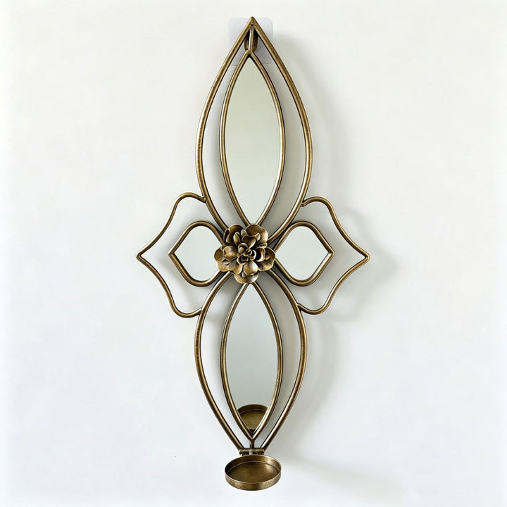 Elegant Floral Wall Mirror with Decorative Metal Design Kalsten
