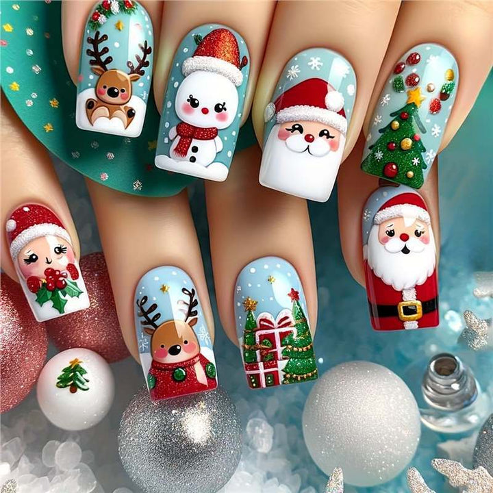 Festive Holiday Character Nail Art Set Kalsten