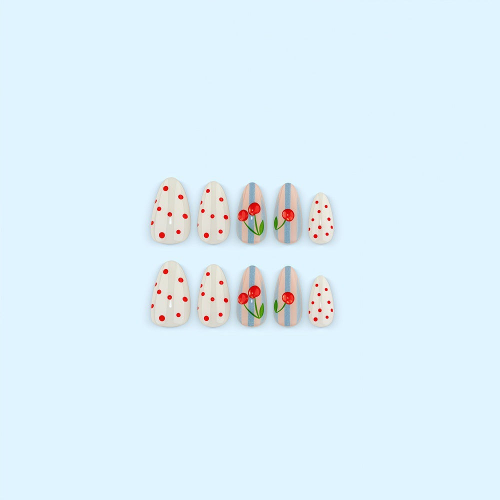 Artificial nails with fruity cherry design Kalsten