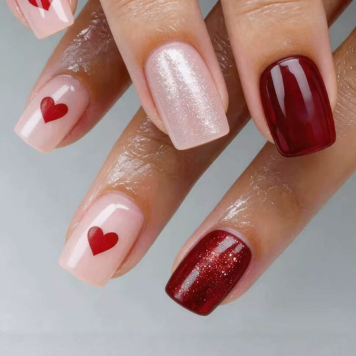 Artificial nails in romantic heart design Kalsten