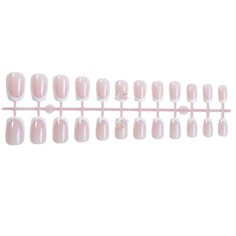 Elegant Glossy Press-On Nails with Jewel Accents Kalsten