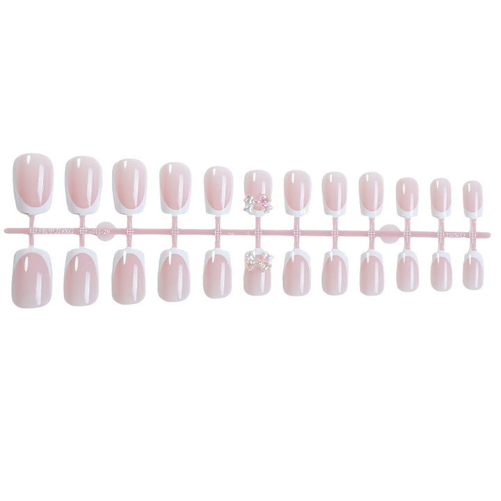 Elegant Glossy Press-On Nails with Jewel Accents Kalsten