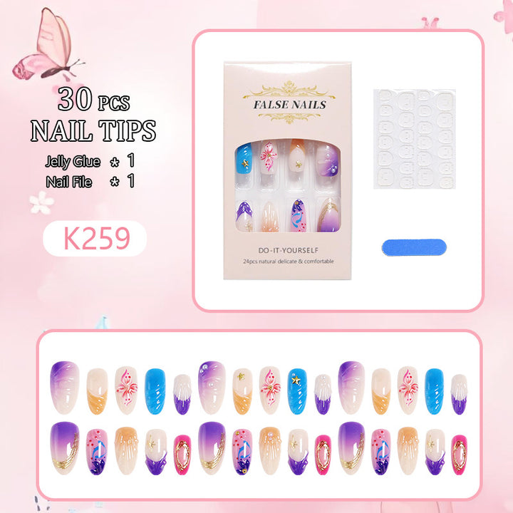 Creative nail art set with floral and glamorous embellishments Kalsten