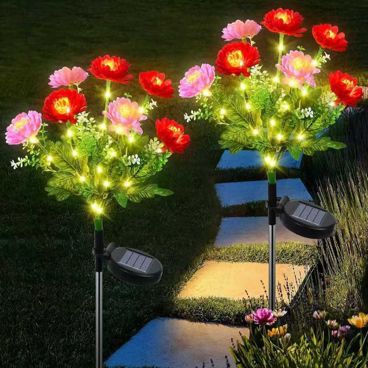 Solar-Powered Lifelike Bloom Garden Stake With Multi-Head LED Cluster And Waterproof Dusk-To-Dawn Sensor Kalsten