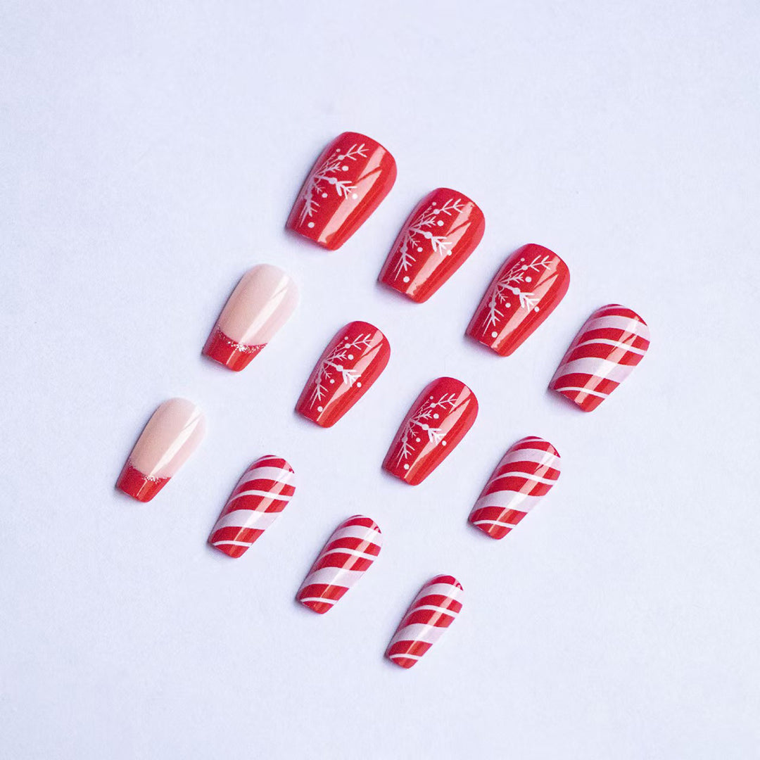 Artificial nails with festive winter design Kalsten