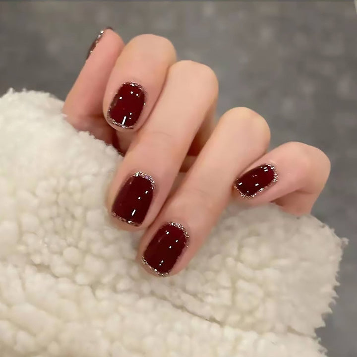 Deluxe Rhinestone-Edged Press-On Nail Set Kalsten
