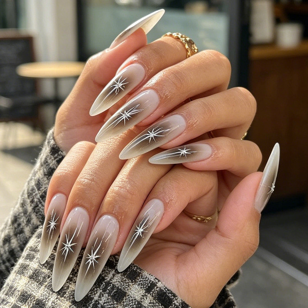 Elegant Star-Cut Nail Enhancements Kalsten