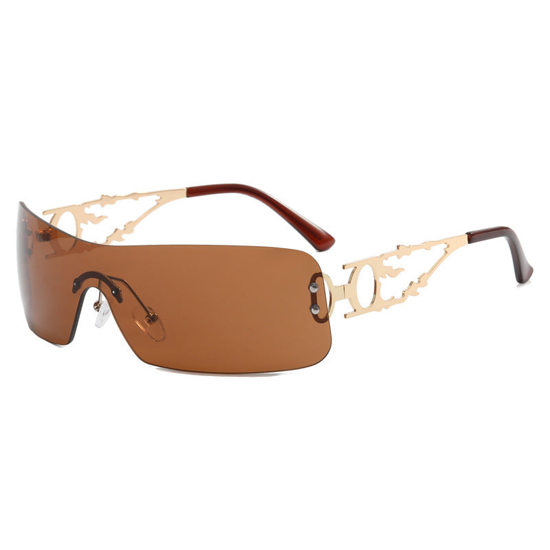 Women's futuristic Shield sunglasses with unique Kalsten frame