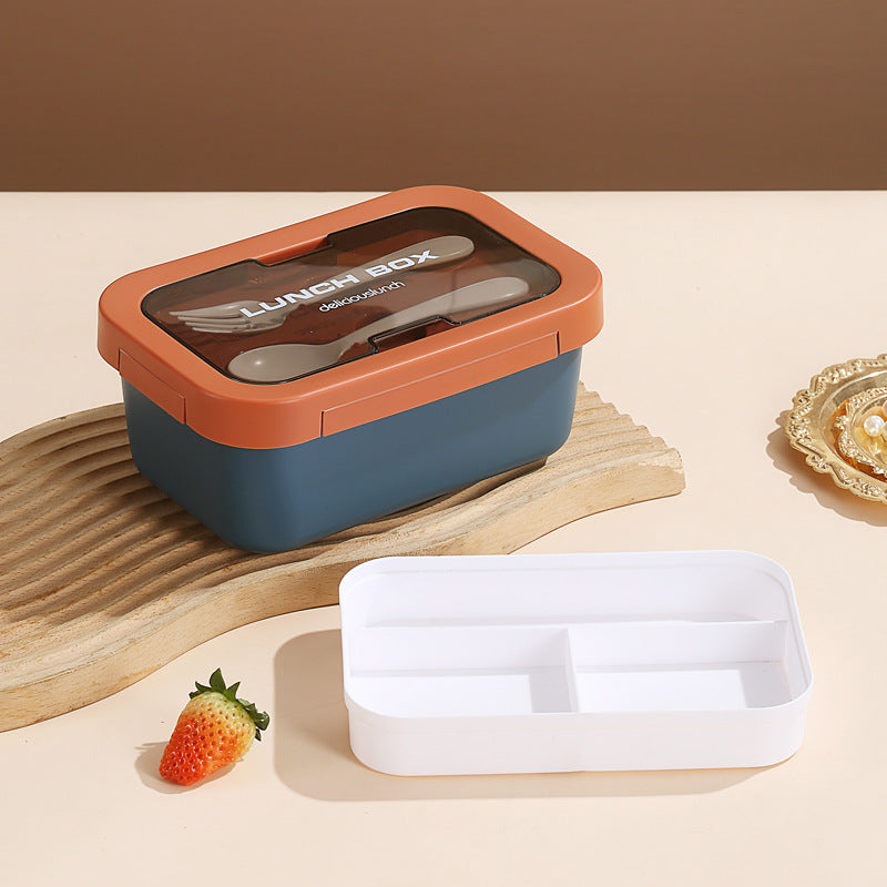 Multi-Layered Insulated Bento Lunch Box with Built-in Utensils