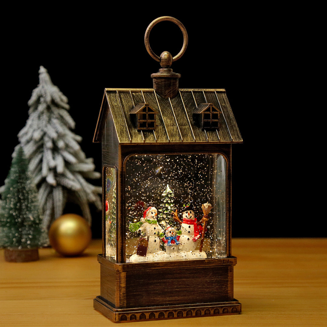 Nostalgic Christmas lantern with movable large Santa Claus Kalsten